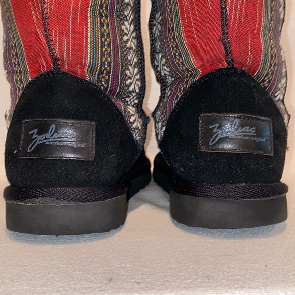 Zodiac women’s black with boho leather design boots size 8 - Picture 3 of 9